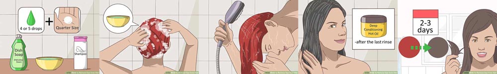پاک کردن رنگ مو با مایع ظرفشویی